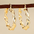Gold Twisted Rope Hoop Earrings Seven Styles Metal Alloy view 5