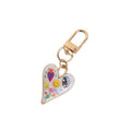 Gold Tone Printed Heart Evil Eye Clip Keychains in Seven Designs view 9