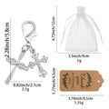 Dual Rhinestone Cross Lobster Clasp Charm Gold Silver Pair view 2