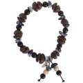 Layered Cream Bead and Cord Necklace Set Gold Accents view 5