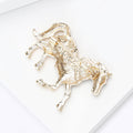 Enamel Horse Brooch Black Red White or Blue Rhinestone Saddle view 4