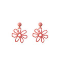 Nine Color Yarn Wrapped Loop Petal Daisy Stud Earrings view 5