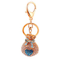 Gold-Tone Rhinestone Money Bag Heart Keychain in 6 Colors view 5