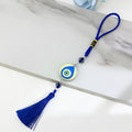 Blue Evil Eye Tassel Hanging Charm With Glass Eye Bead view 11