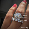 Silver Tone Floral Cluster Statement Ring with Clear Stones view 3