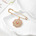 Gold Tone Rhinestone Evil Eye Medallion Safety Pin Brooches in Nine Designs view 9