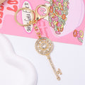 Rhinestone Skeleton Key Keychain Four Color Finishes view 2
