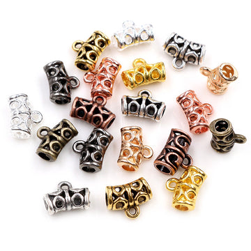 Scrollwork Three-Hole Bead Connector Bails in Mixed Metal Finishes
