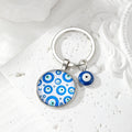 Blue Evil Eye Glass Cabochon Keychain 6 Pattern Styles view 6