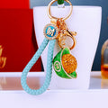 Jeweled Gold Ingot Keychains with Fortune Cords and Loose Loops view 4