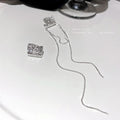 Asymmetric Silver Tone Wavy Chain Earrings Fashion Jewelry Accessories view 3