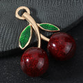 Glitter Resin Cherry Charm Pendant Gold Tone Leaves Three Colors view 6