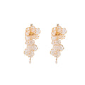 Clear Gold Vein Layered Leaf Cascade Statement Earrings view 5