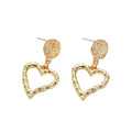 Gold Tone Enamel Evil Eye Heart and Open Heart Drop Stud Earrings view 5