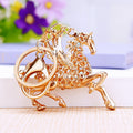 Jeweled Winged Horse Keychain with Multicolor Cabochon Stones view 4