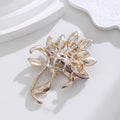 Floral Bouquet Crystal Metal Brooch Pin for Jackets and Lapels view 3