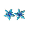 Layered Petal Flower Stud Earrings in Four Bright Colors view 5