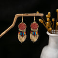 Fifty-One Turquoise Look Beaded Boho Dangle Earrings view 9