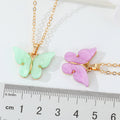 Gold Tone Acrylic Butterfly Pendant Necklaces in Eight Colors view 5