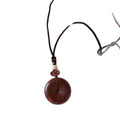 Braided Cord Wood Donut Pendant Necklace Three Tones view 5