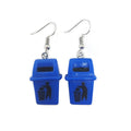 Miniature Colorful Trash Bin Novelty Hook Earrings view 4