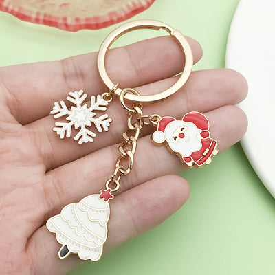 Image 1 showing a hand holding a gold colored keychain.