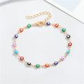 Gold Tone Evil Eye Charm Anklets in Seven Colorful Designs view 6