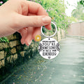 Wooden Sunflower You're Awesome Round Reminder Keychain view 2