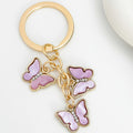 Enamel Butterfly Charm Cluster Keychain With Crystal Accents view 10