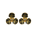 Black and Gold Flower Petal Stud Earrings Fashion Jewelry view 5