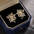 Gold Firework Burst Crystal Look Statement Stud Earrings view 6