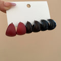 Acrylic C Shape Chunky Stud Earrings Multi Color Sets view 7