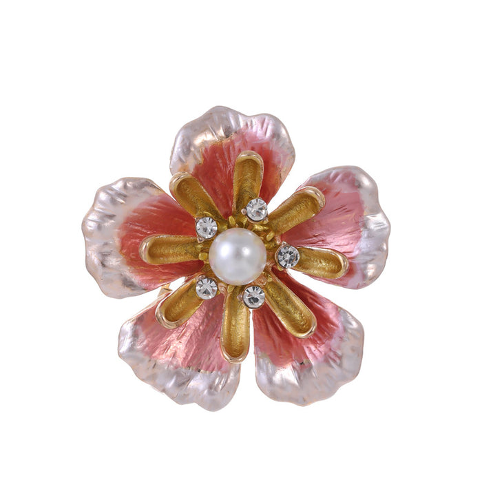 Flower Enamel Two Designs Metal Brooch Pin for Jackets and Lapels