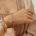 Baguette Cubic Zirconia Necklace And Bracelet Multi Color Set view 9