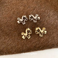Gold and Silver Tone Open Rocking Horse Stud Earrings view 2