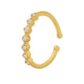 Seven Stone Geometric Open Adjustable Rings Gold Steel view 5