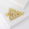 Green Enamel Christmas Tree Brooch With Red Pot and Gold Star view 4