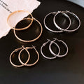 Textured Metal Hoop Earrings in Gold and Silver Two Sizes view 2