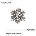 Large Radiating Crystal Bar Brooch in Three Color Palettes view 6