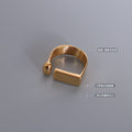 Gold Geometric Open Adjustable Flat Bar Sphere Ring view 2