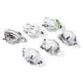 Silver Tone Clip On Earring Findings with Round Bezel Trays view 5