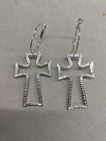 Open Cross Pendant Hoop Earrings in Three Styles Fashion Jewelry for Women view 6
