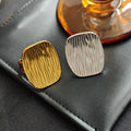 Large Wavy Square Face Open Ring in Gold Tone or Silver Tone view 2
