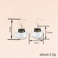 Black Cat Coffee Cup Drop Earrings in Silver Tone Jewelry view 4