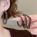 Leopard Print Geometric Stud and Hoop Earrings Fashion Jewelry view 4