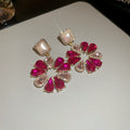 Pearl Crystal Flower Necklace and Earrings in Three Colors view 11