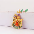 Colorful Castle Alloy Keychain With Lobster Clasp And Split Ring view 3