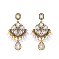 Six Color Ornate Floral Chandelier Statement Earrings view 5