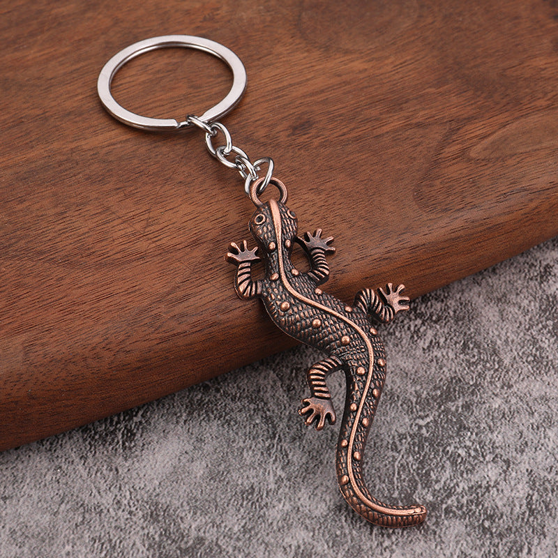 Realistic Gecko Metal Keychain Animal Car Key Ring Pendant