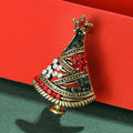 Antique Gold Christmas Tree Brooch in 1 Style Metal Pin view 4
